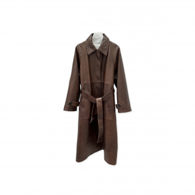 BOTTEGA VENETA LEATHER TRENCH COAT